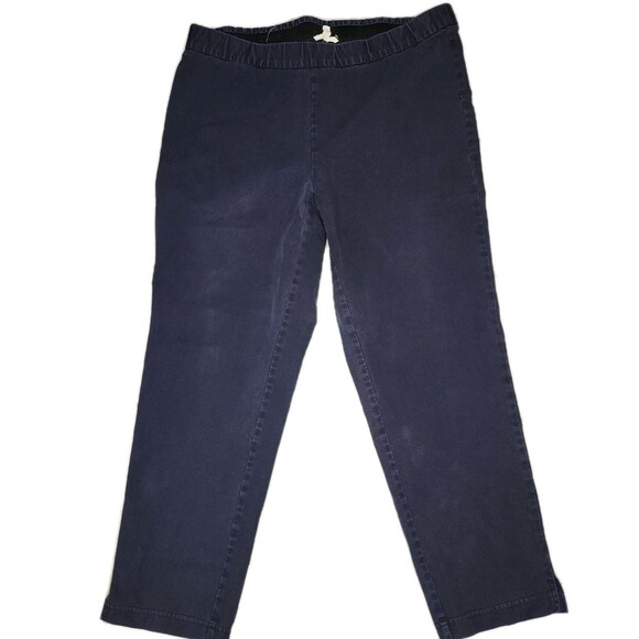 Eileen Fisher Womens Size M Stretch Pull On Blue Pant Crop Pants Preppy Beachy - Picture 1 of 9